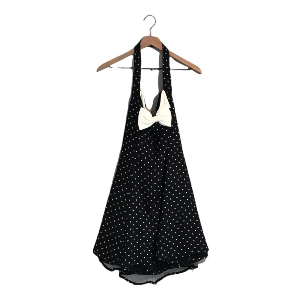 EUC VTG Marnie West Retro Halter Polka Dot Dress